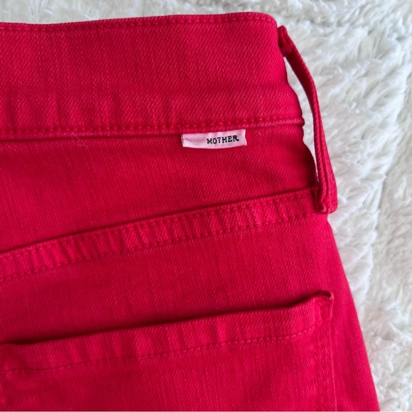 MOTHER High Rise Rambler Ankle Ribbon Red Jeans Women’s 25 1667-763 - Picture 9 of 16